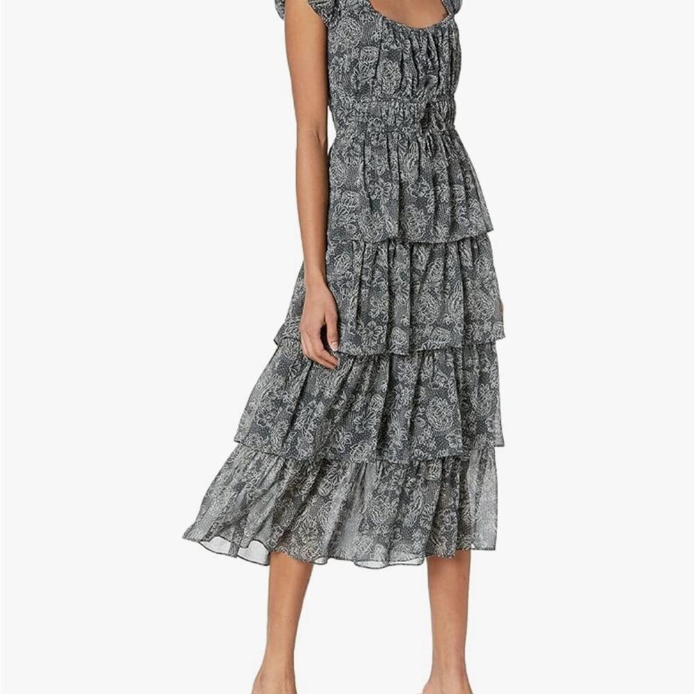Likely Moss Dress Size 2 charcoal and Ivory #0008